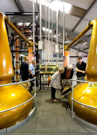 Group tour of the Vats at Penderyn Distillery.