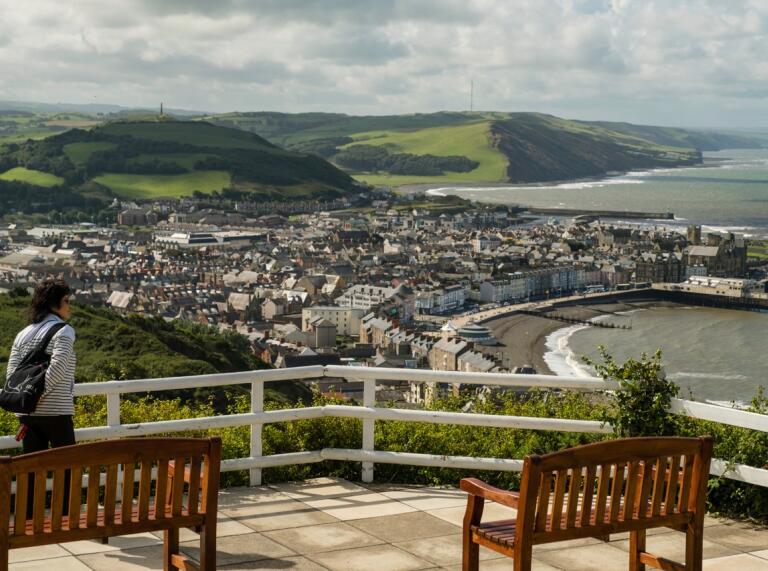 Overlooking Aberystwyth town and sea 