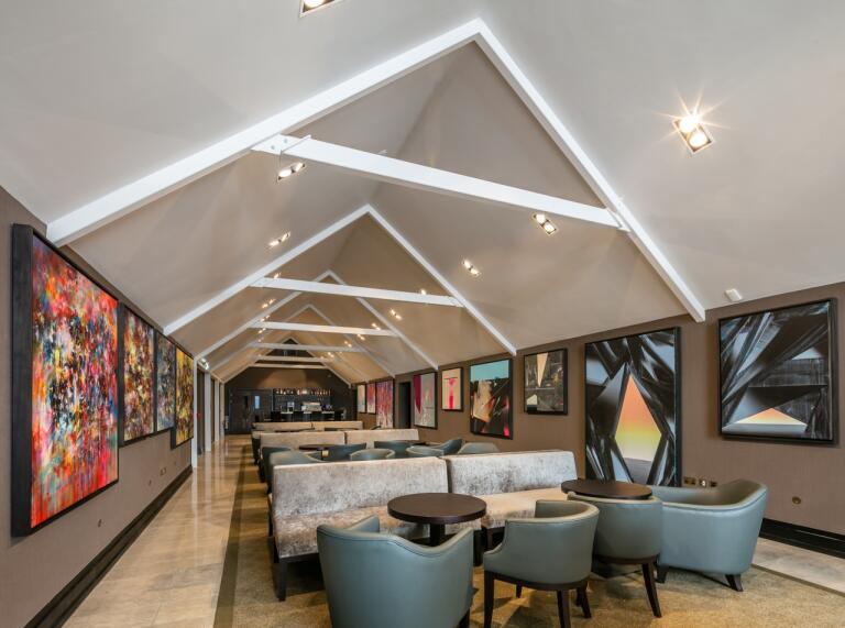 view of the dining area at Twr y Felin Art Hotel Pembrokeshire