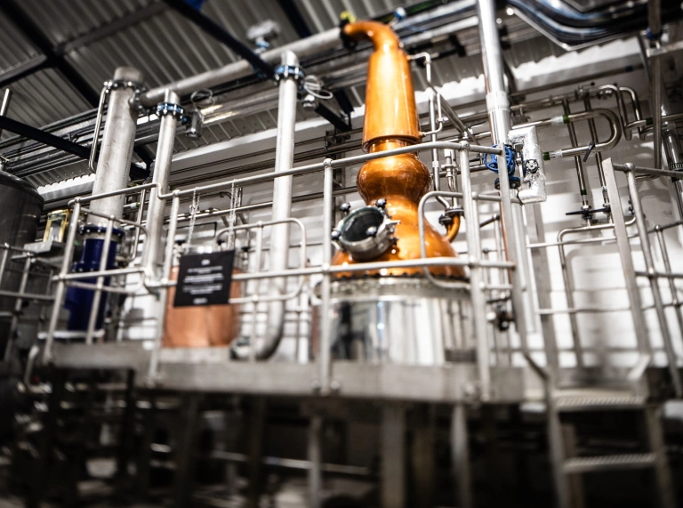 gin distillery copper distribution tanks