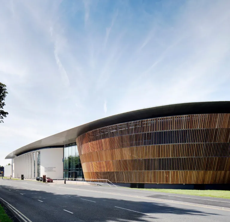 External view of the Royal Welsh College of Music and Drama building.