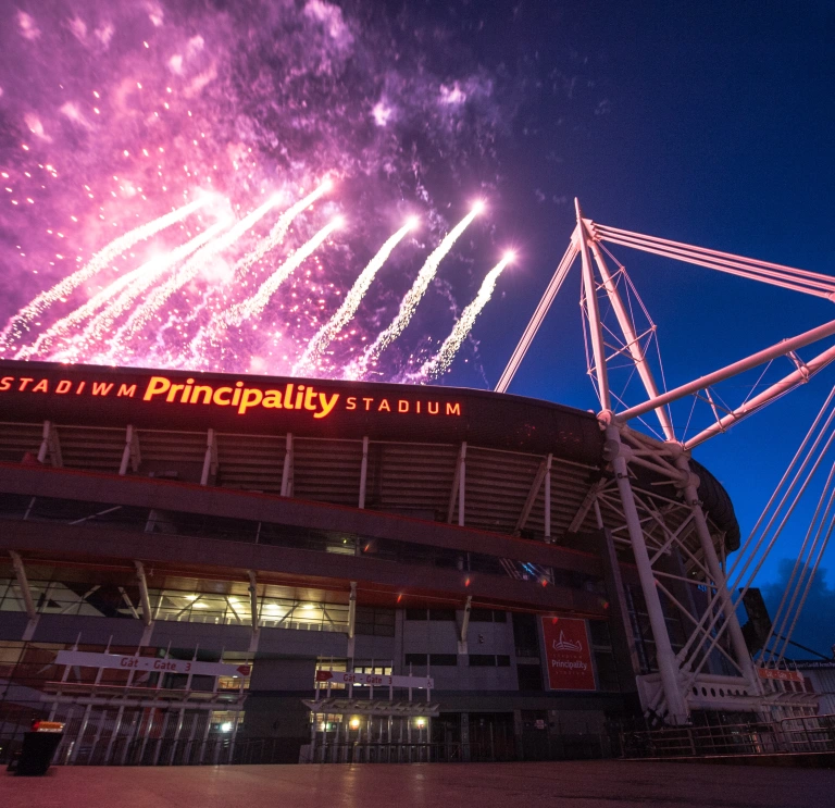 Fireworks at Principality Stadium