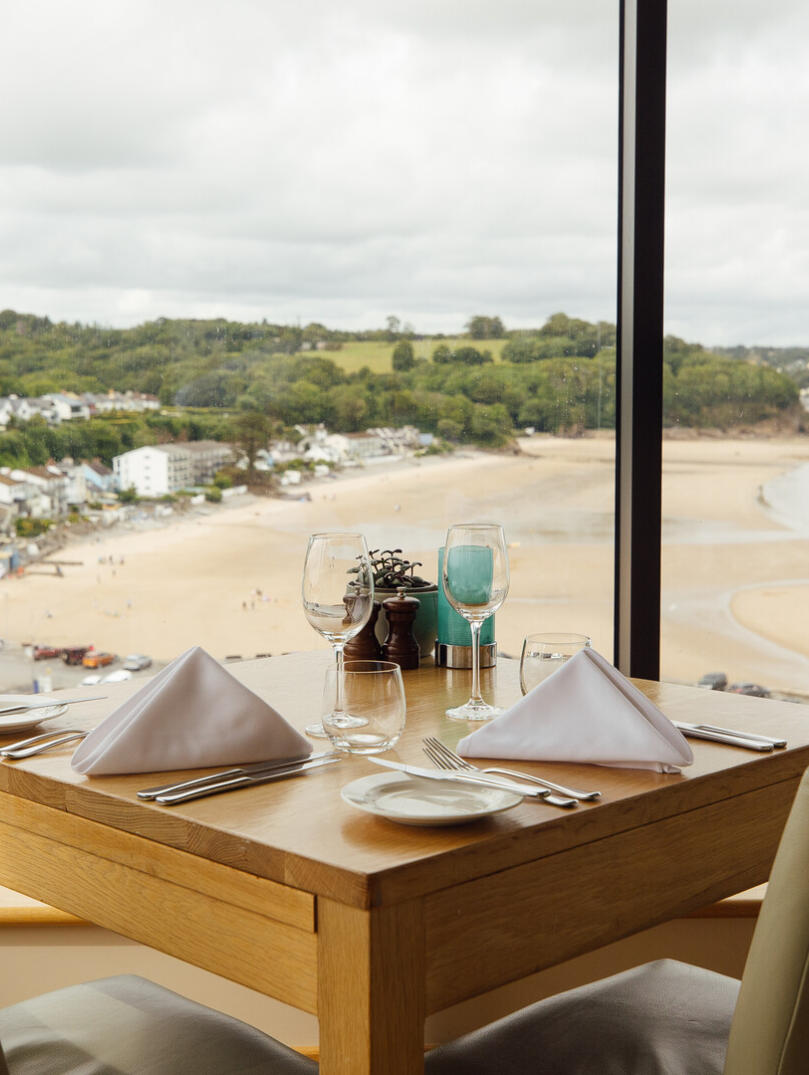 restaurant overlooking the sea at St Brides Pembrokeshire
